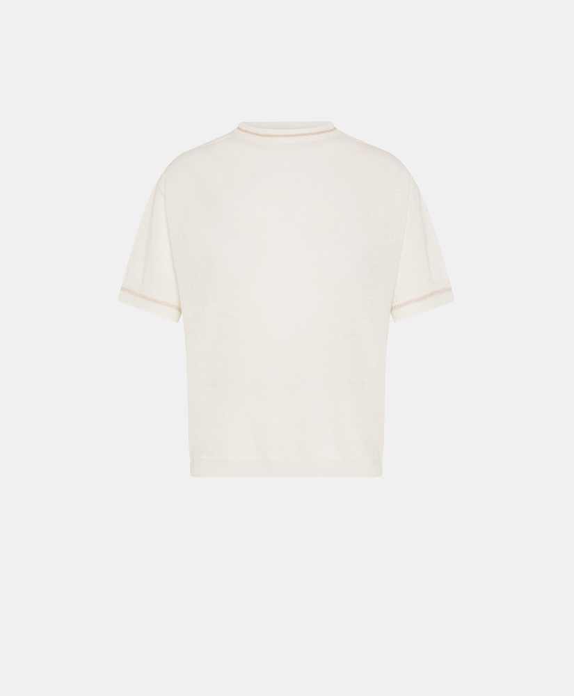 TRICOT ECHINATA EN COTON ET LIN - BLANC - Clothing - Momonì