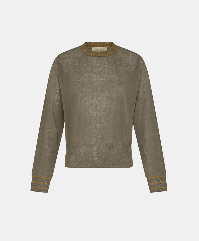 TRICOT ICHEVICHE EN COTON ET LIN - VERT - Clothing - Momonì