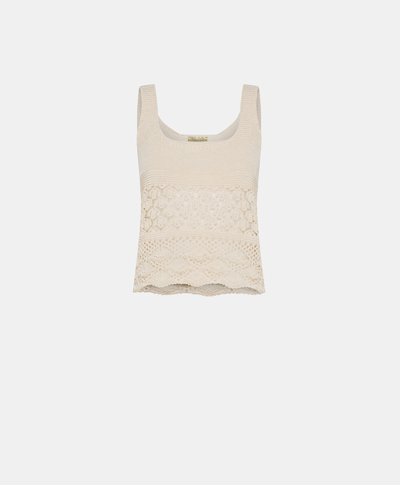 TRICOT JAIME AU CROCHET - CRÈME - Clothing - Momonì