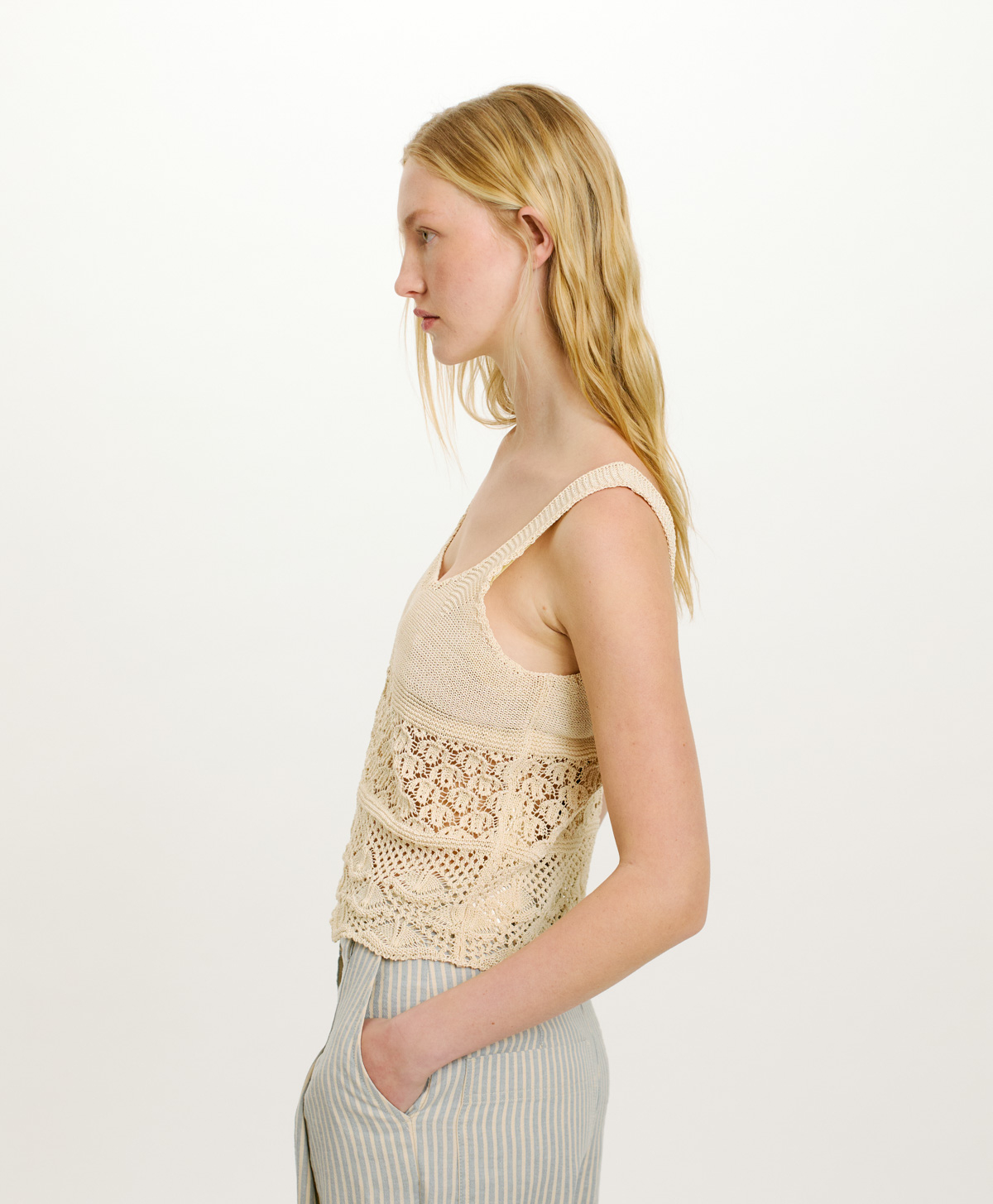 JERSEY JAIME DE CROCHET - CREMA - Momonì