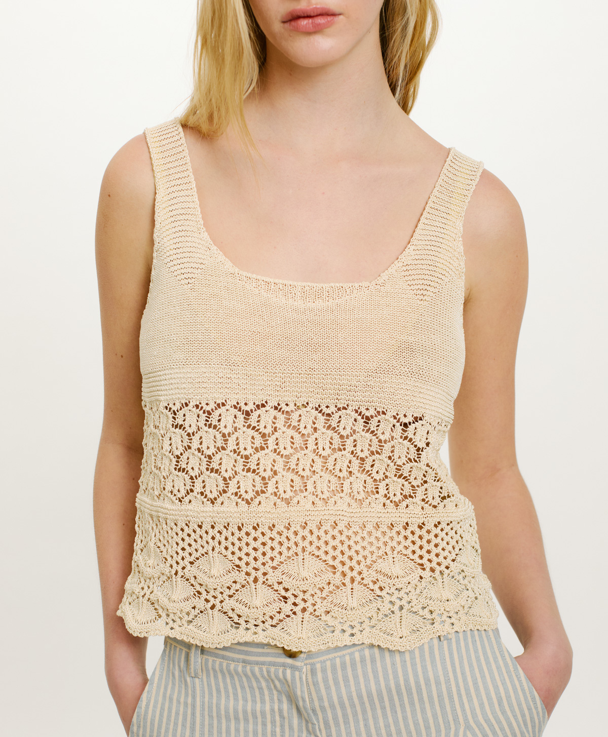 JERSEY JAIME DE CROCHET - CREMA - Momonì