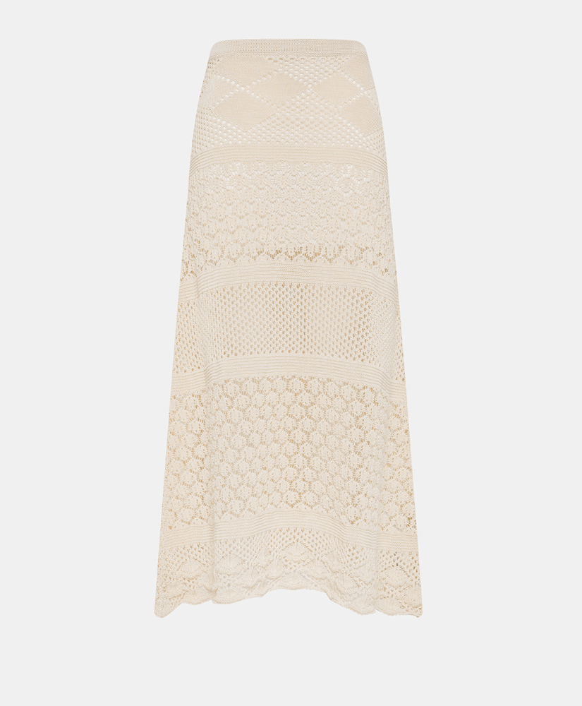JUPE TAPIRE AU CROCHET - CRÈME - Clothing - Momonì