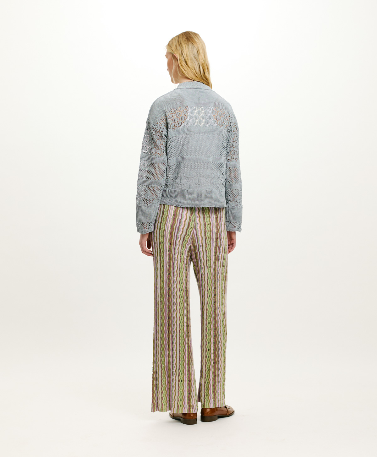 AREPAS MULTISTRIPED KNIT PANTS - MULTICOLOR LILAC - Momonì