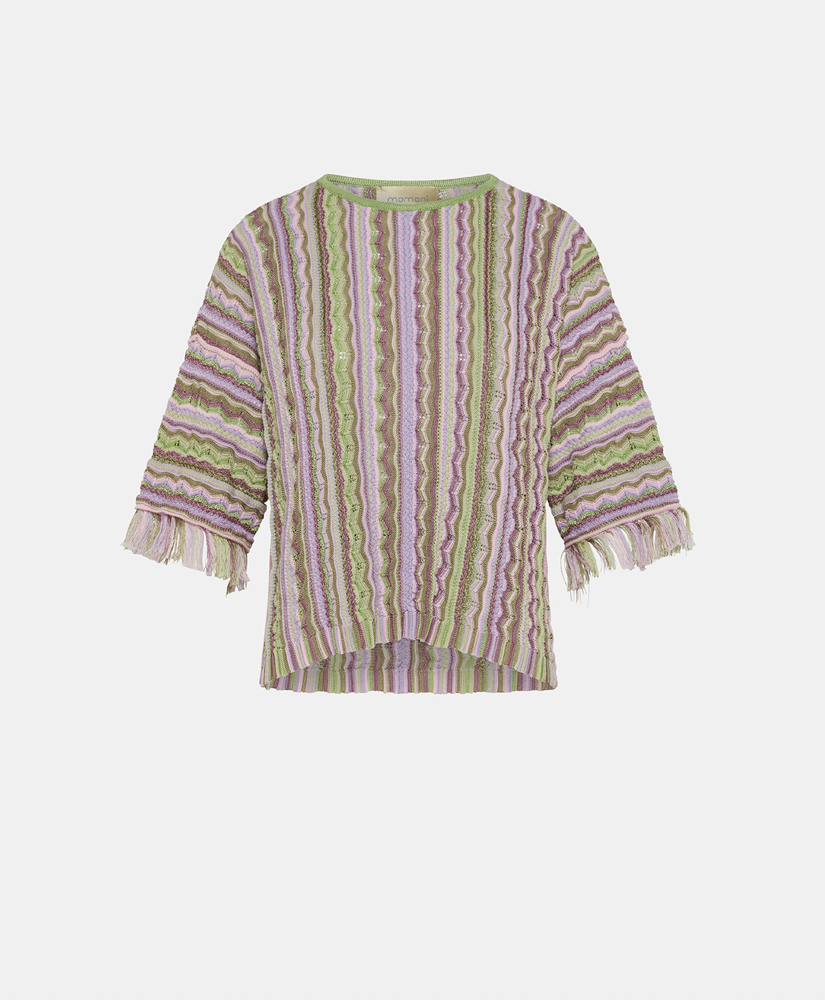TRICOT ITU MULTIRAYURES - MULTICOLORE LILAS - Clothing - Momonì