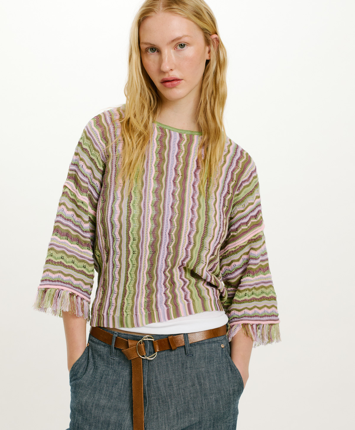 JERSEY ITU MULTIRAYAS - MULTICOLOR LILA - Momonì