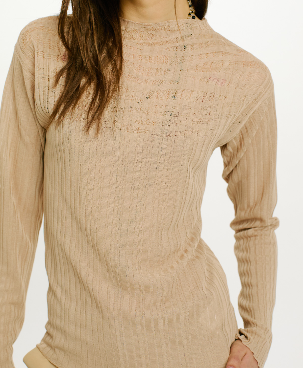 MAGLIA VIGO A COSTINE - NATURALE - Momonì