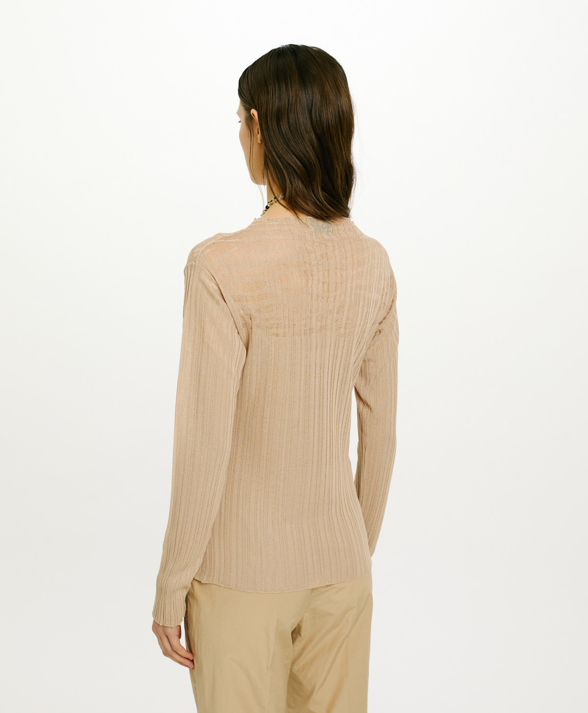 MAGLIA VIGO A COSTINE - NATURALE - Momonì