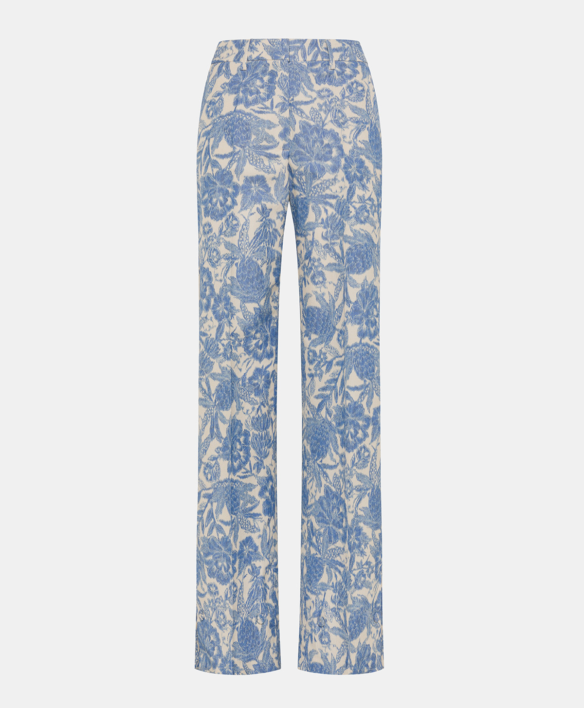 SANTIAGO PANTS IN JAQUARD TROPICAL - BUTTER/BLUE NAVY - Clothing - Momonì
