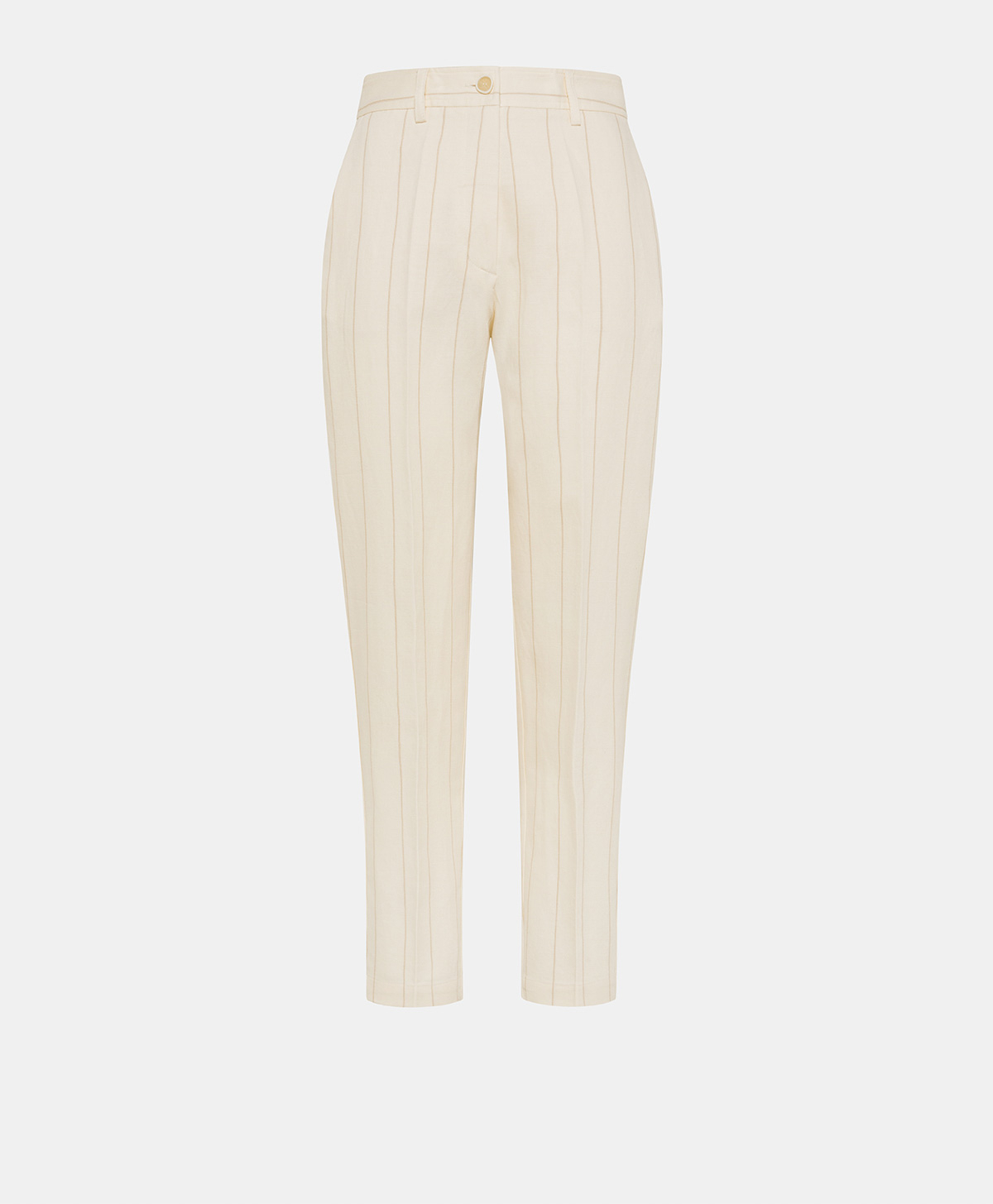 MATTHIEU PANTS IN STRIPED FAKE DENIM - CREAM - Clothing - Momonì