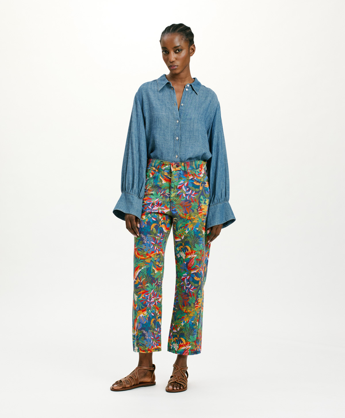 IVO PANTS IN PRINTED CANVAS - MULTICOLOR BLUE - Clothing - Momonì