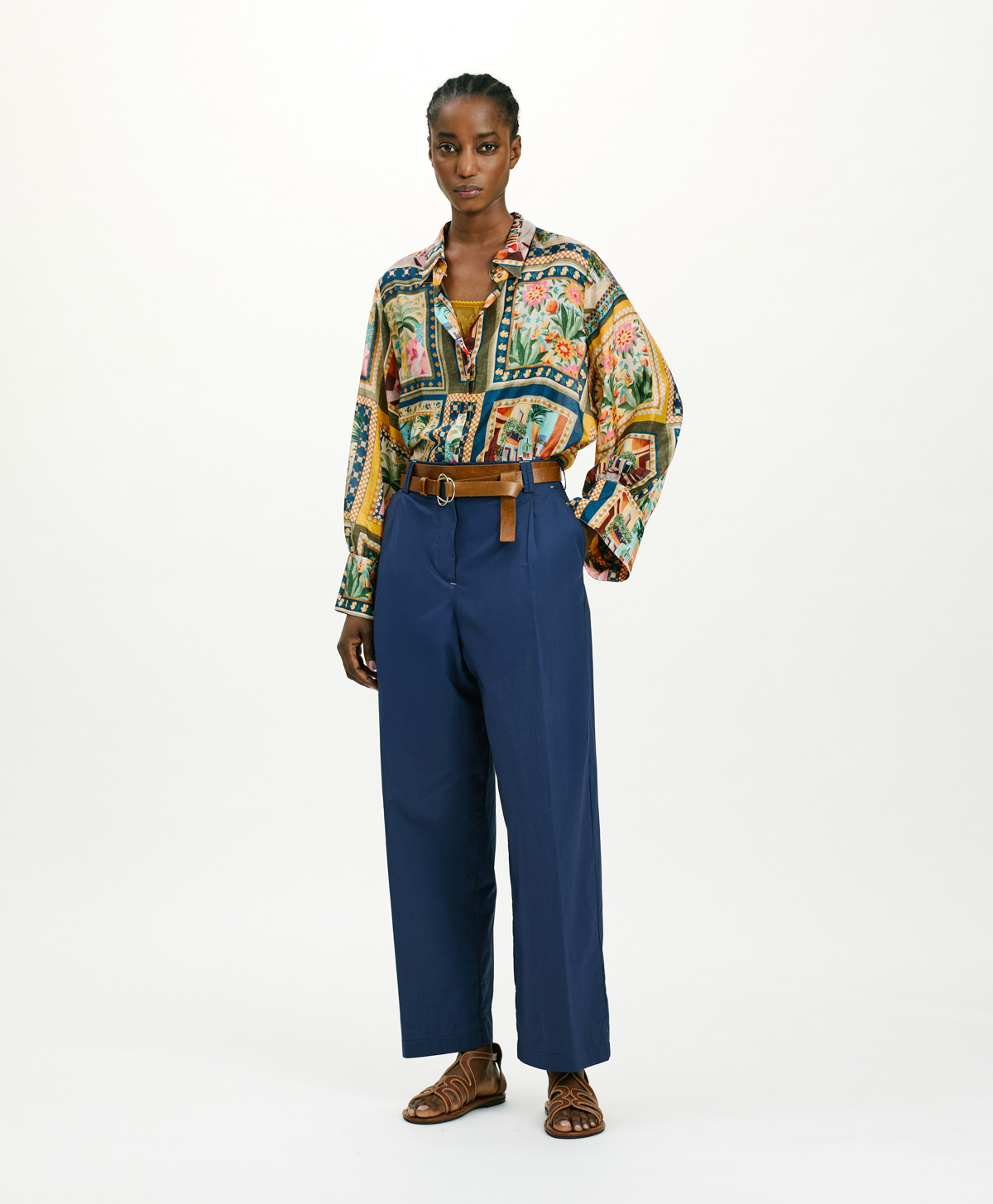 PANTALON FELIPE EN POPELINE FERME - BLEU - Clothing - Momonì