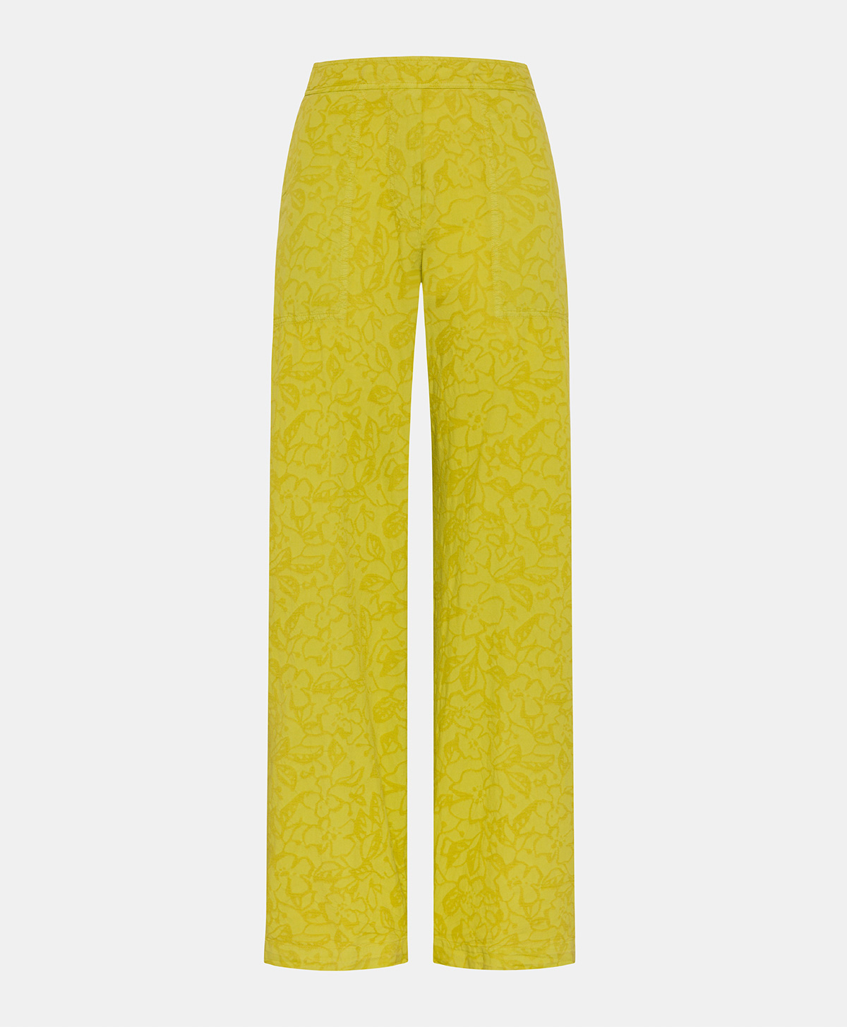 PANTALONI LAMA IN POPELINE OPERATO - LIME - Clothing - Momonì