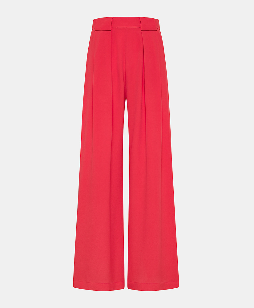 PANTALONI ASPEN IN ACETATO SETA UNITO - ROSSO - Clothing - Momonì