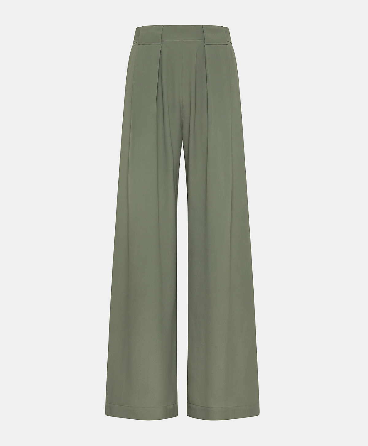 PANTALONI ASPEN IN ACETATO SETA UNITO - VERDE SALVIA - Clothing - Momonì