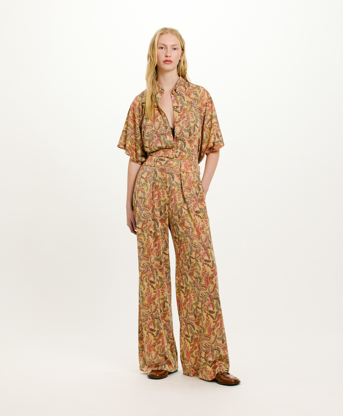PANTALON ASPEN EN JERSEY LUREX IMPRIMÉ - MULTICOLORE MAGENTA - Momonì