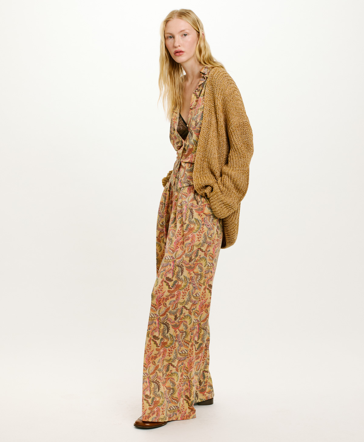 PANTALON ASPEN EN JERSEY LUREX IMPRIMÉ - MULTICOLORE MAGENTA - Momonì