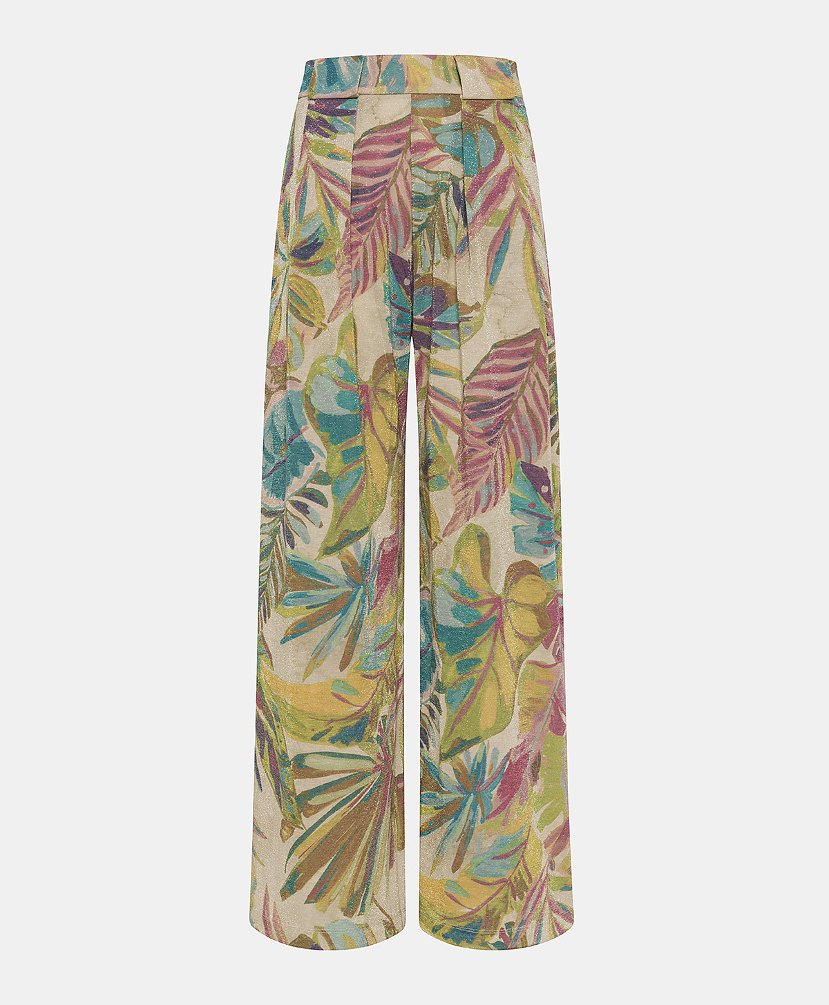 ASPEN PANTS IN PRINTED LUREX JERSEY - MULTICOLOR AQUAMARINE - Clothing - Momonì