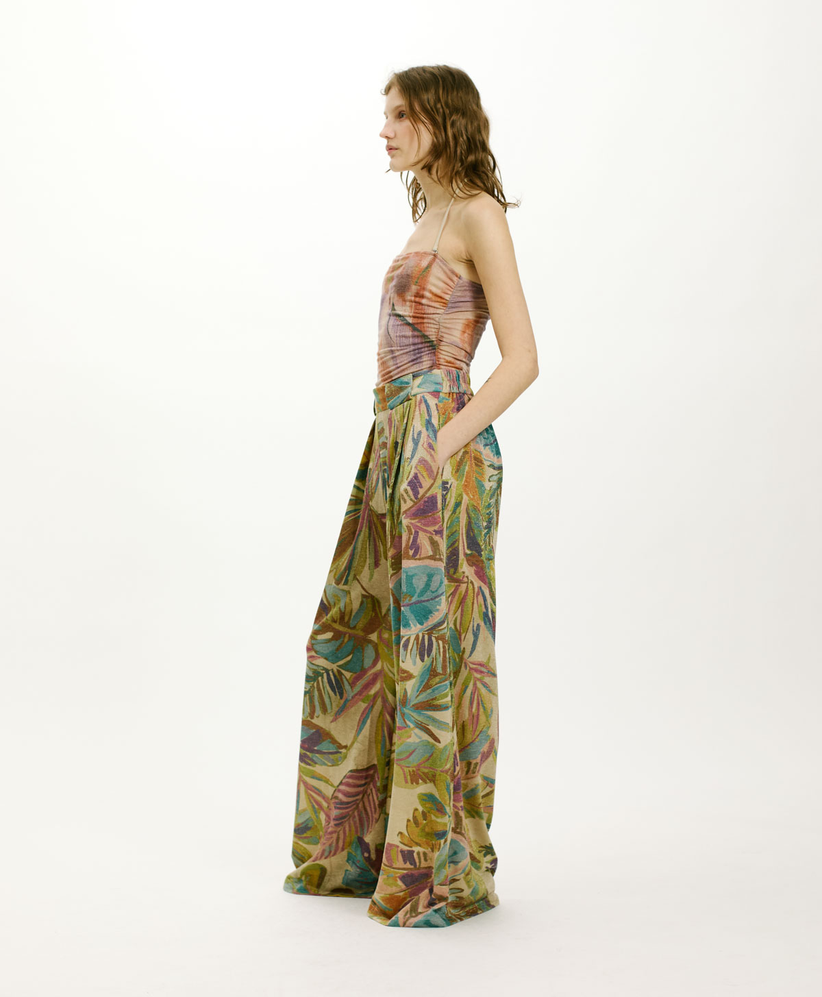 PANTALONES ASPEN DE PUNTO LÚREX ESTAMPADO - MULTICOLOR AQUA MARINA - Momonì