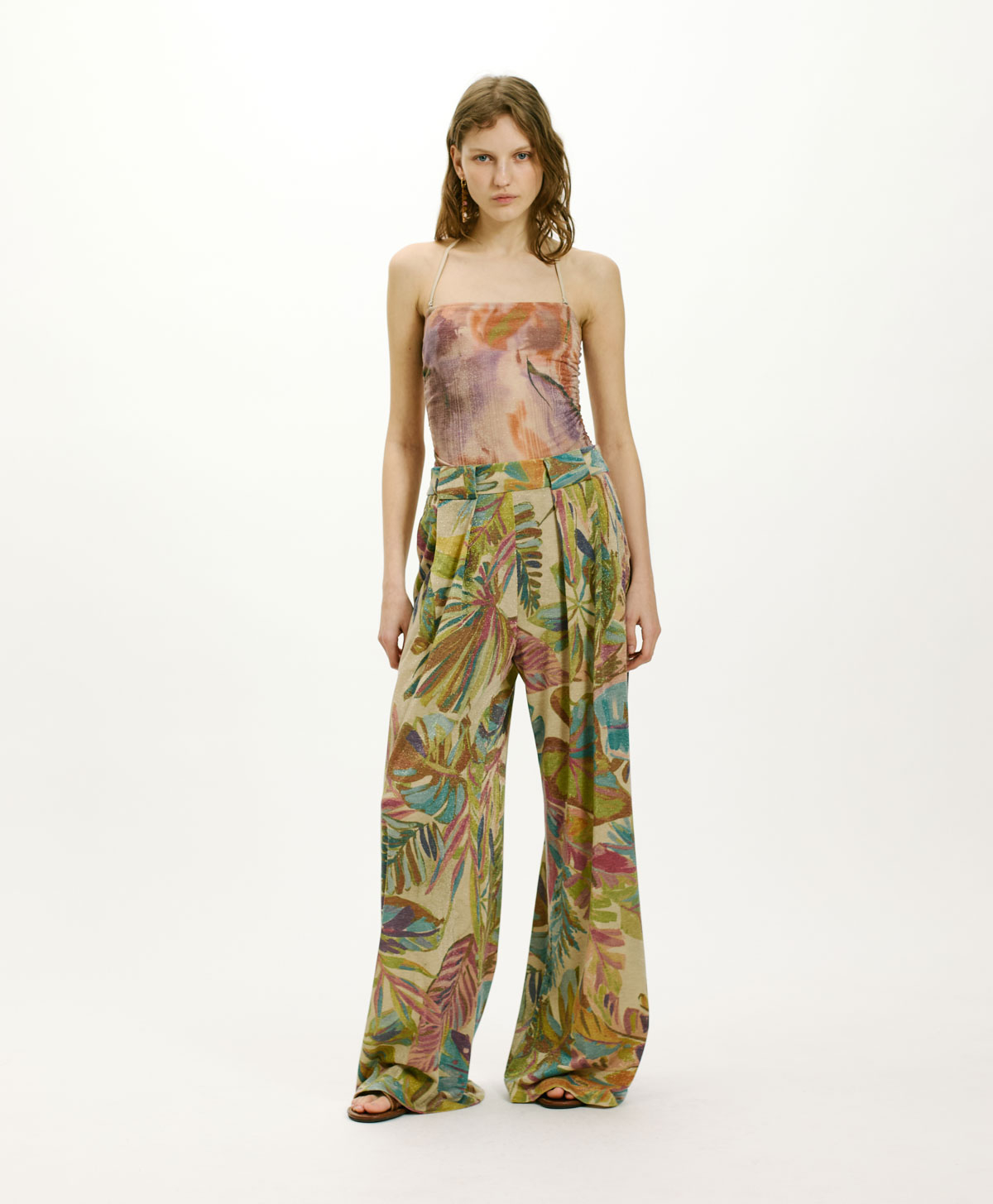 PANTALONES ASPEN DE PUNTO LÚREX ESTAMPADO - MULTICOLOR AQUA MARINA - Momonì