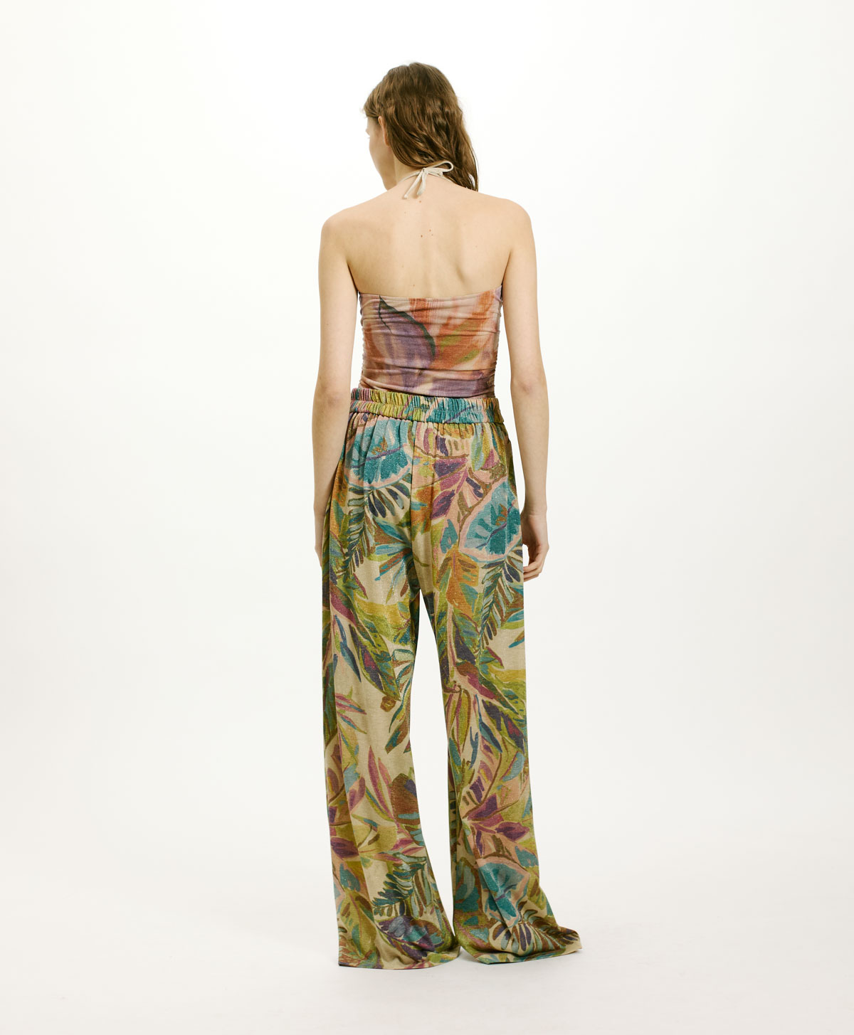 PANTALONES ASPEN DE PUNTO LÚREX ESTAMPADO - MULTICOLOR AQUA MARINA - Momonì
