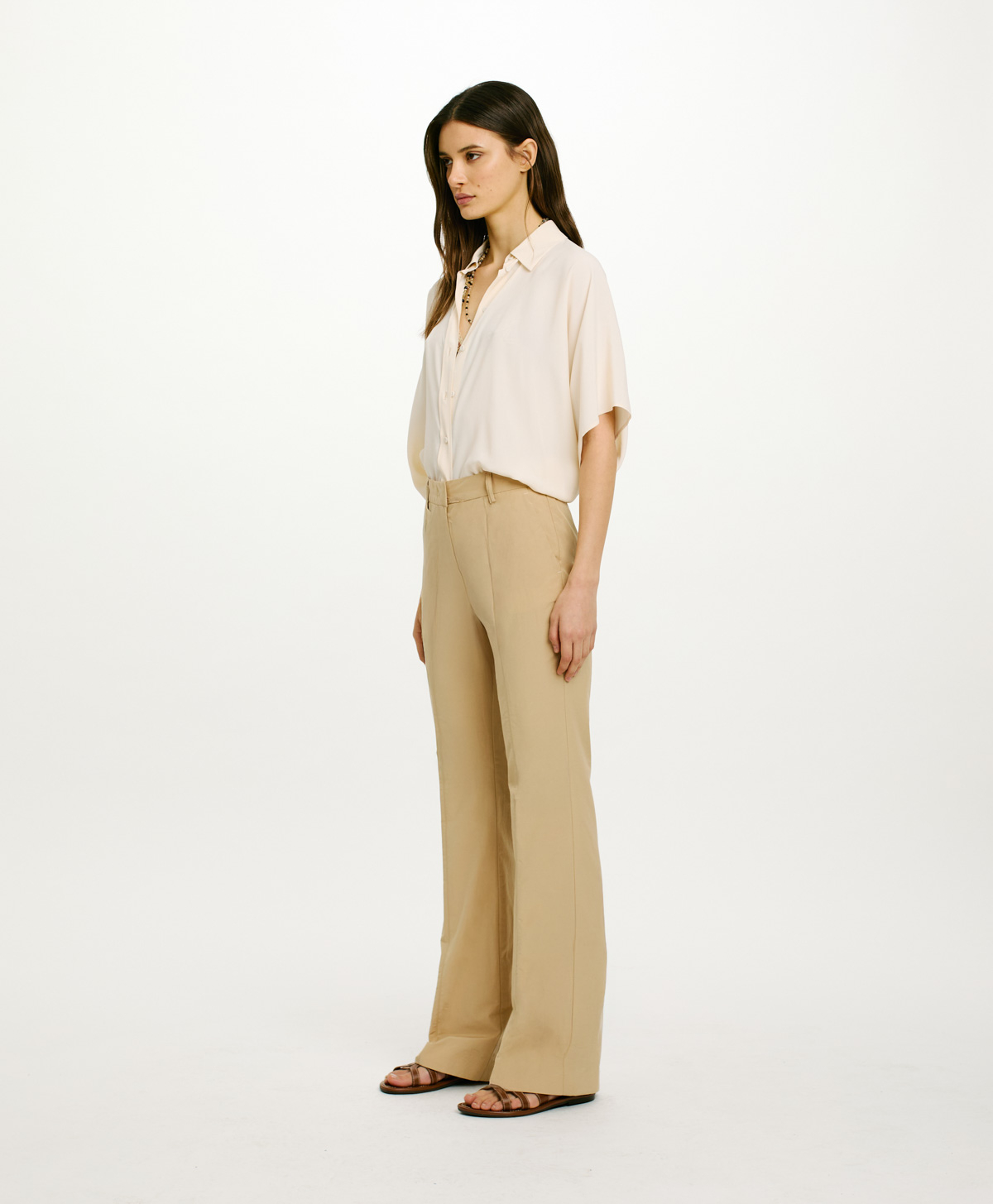 PANTALONI AMSTERDAM IN COTONE - CAMMELLO - Momonì
