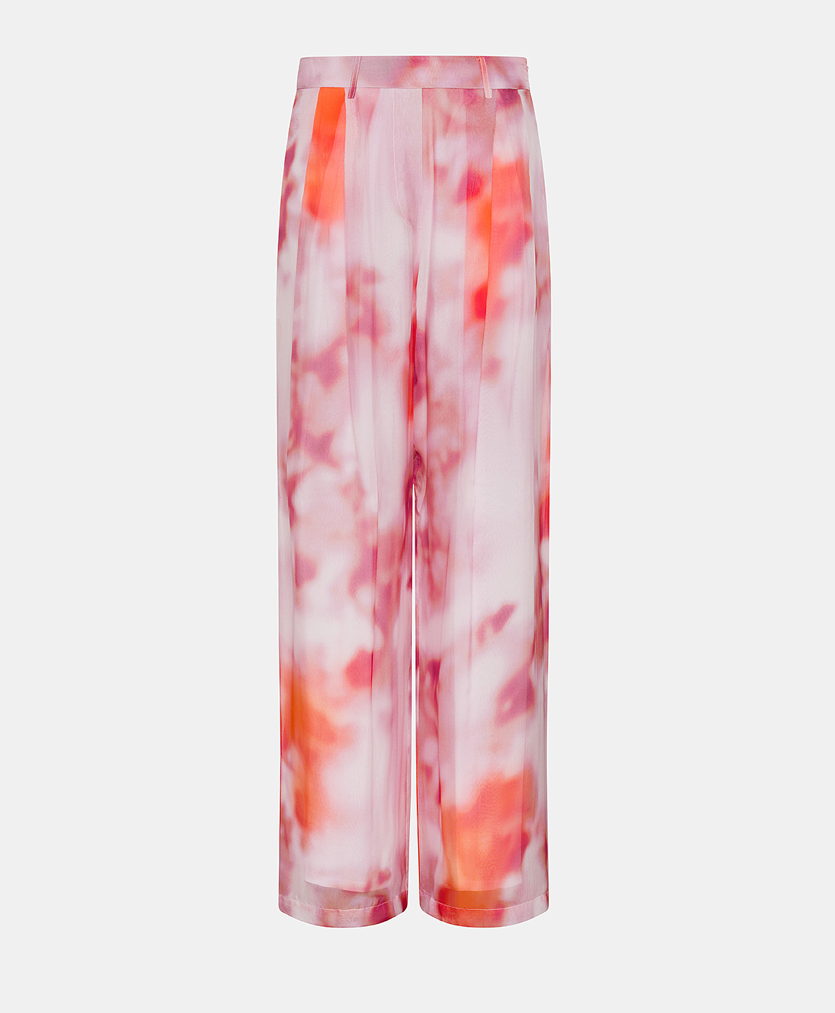 OLDEN PANTS IN PRINTED SILK VISCOSE CHIFFON - ORANGE/BRICK RED - Clothing - Momonì
