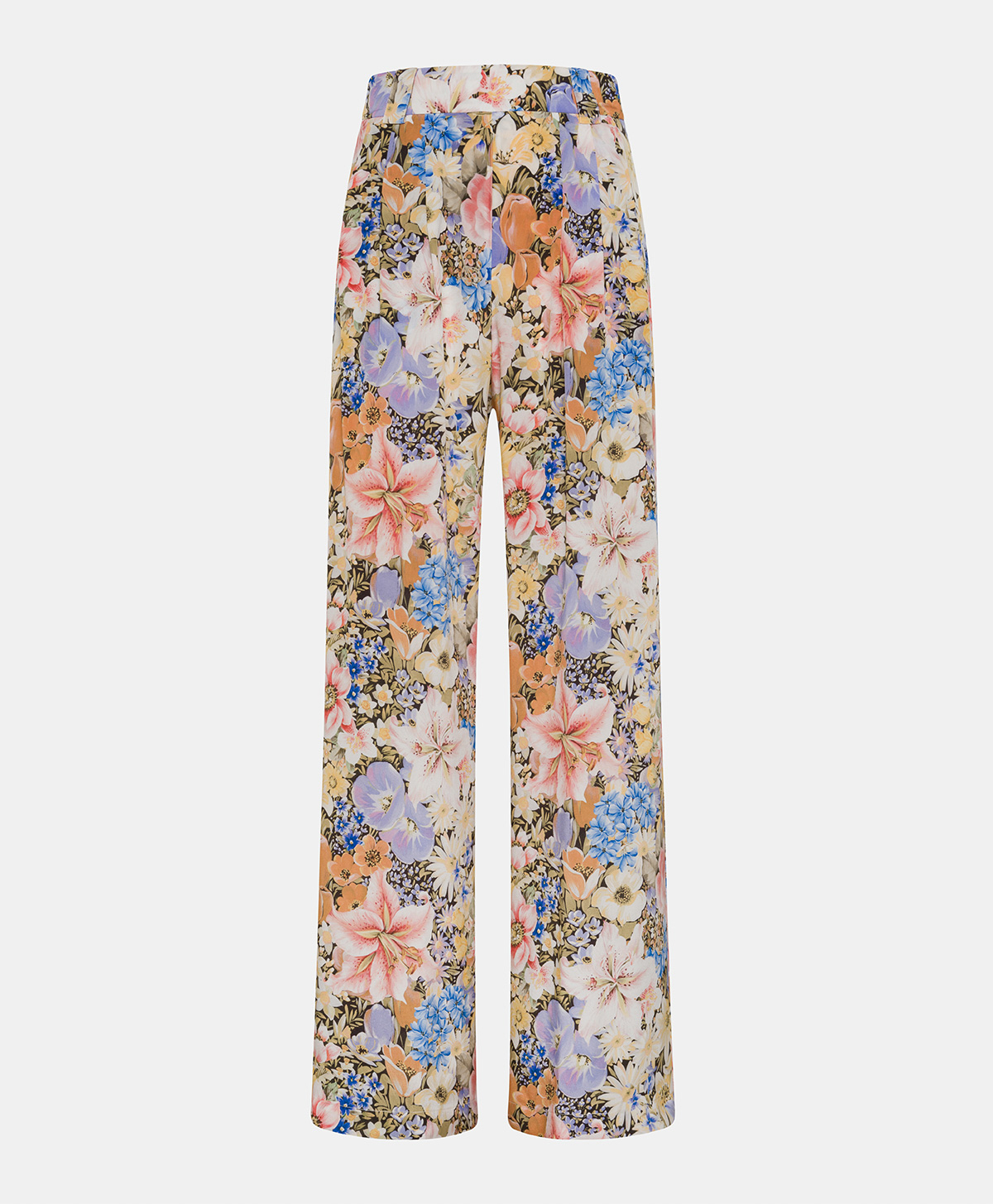 LANZAROTE PANTS IN PRINTED CREPE DE CHINE - MULTICOLOR PASTEL - Clothing - Momonì