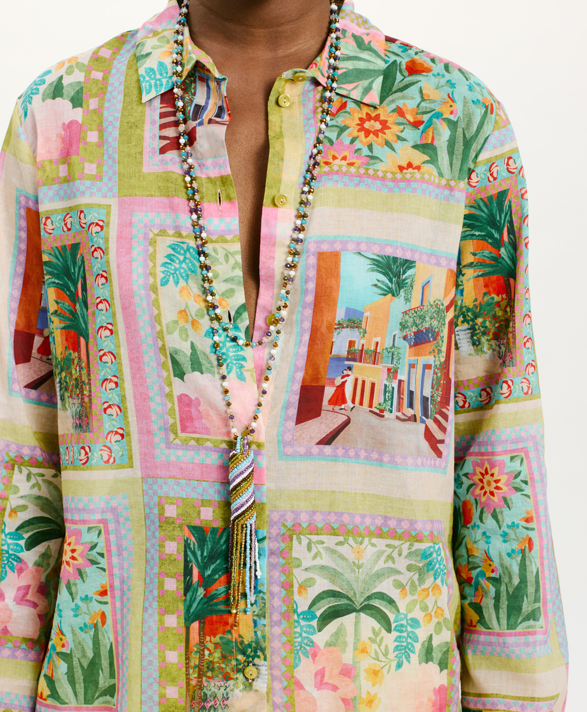 MEUDON SHIRT IN PRINTED COTTON VOILE - MULTICOLOR PINK - Clothing - Momonì