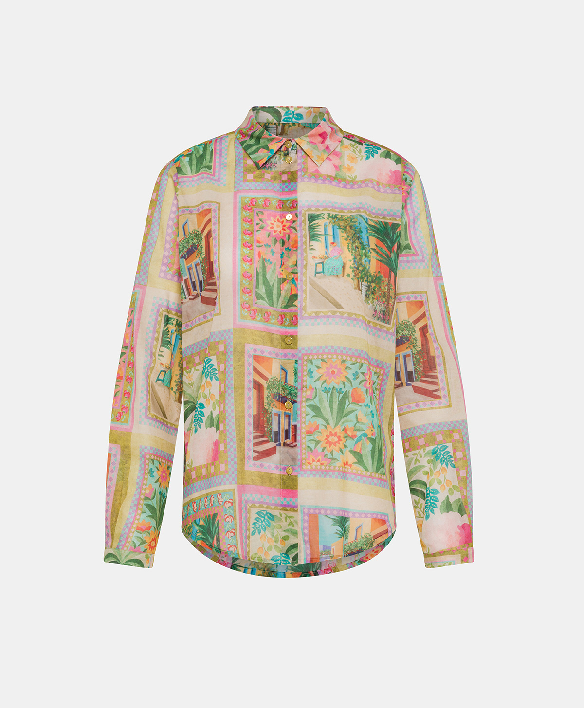 MEUDON SHIRT IN PRINTED COTTON VOILE - MULTICOLOR PINK - Clothing - Momonì