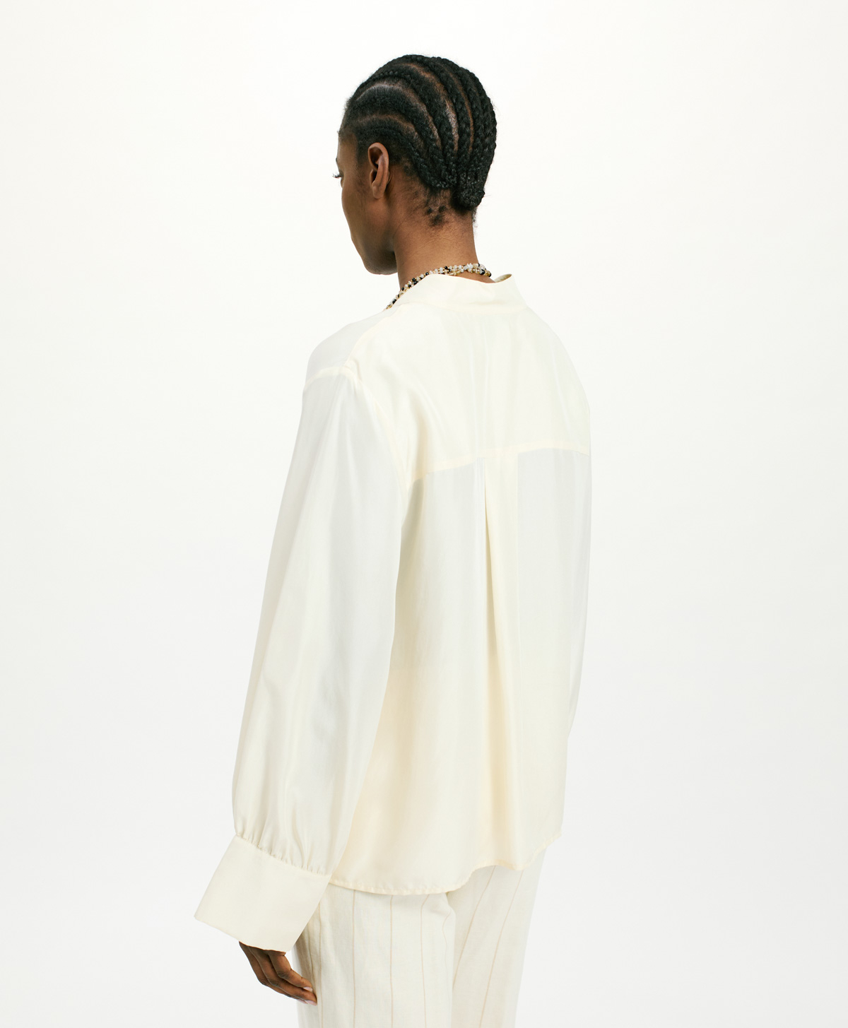 CAMICIA FRANKLIN IN HABUTAI CON VALENCIENNES - PANNA - Momonì