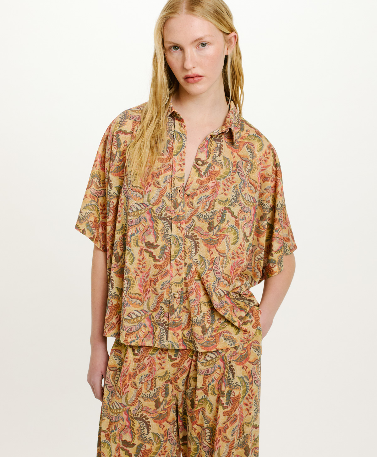 CAMICIA BROOKLIN IN JERSEY LUREX STAMPATO - MULTICOLOR MAGENTA - Clothing - Momonì