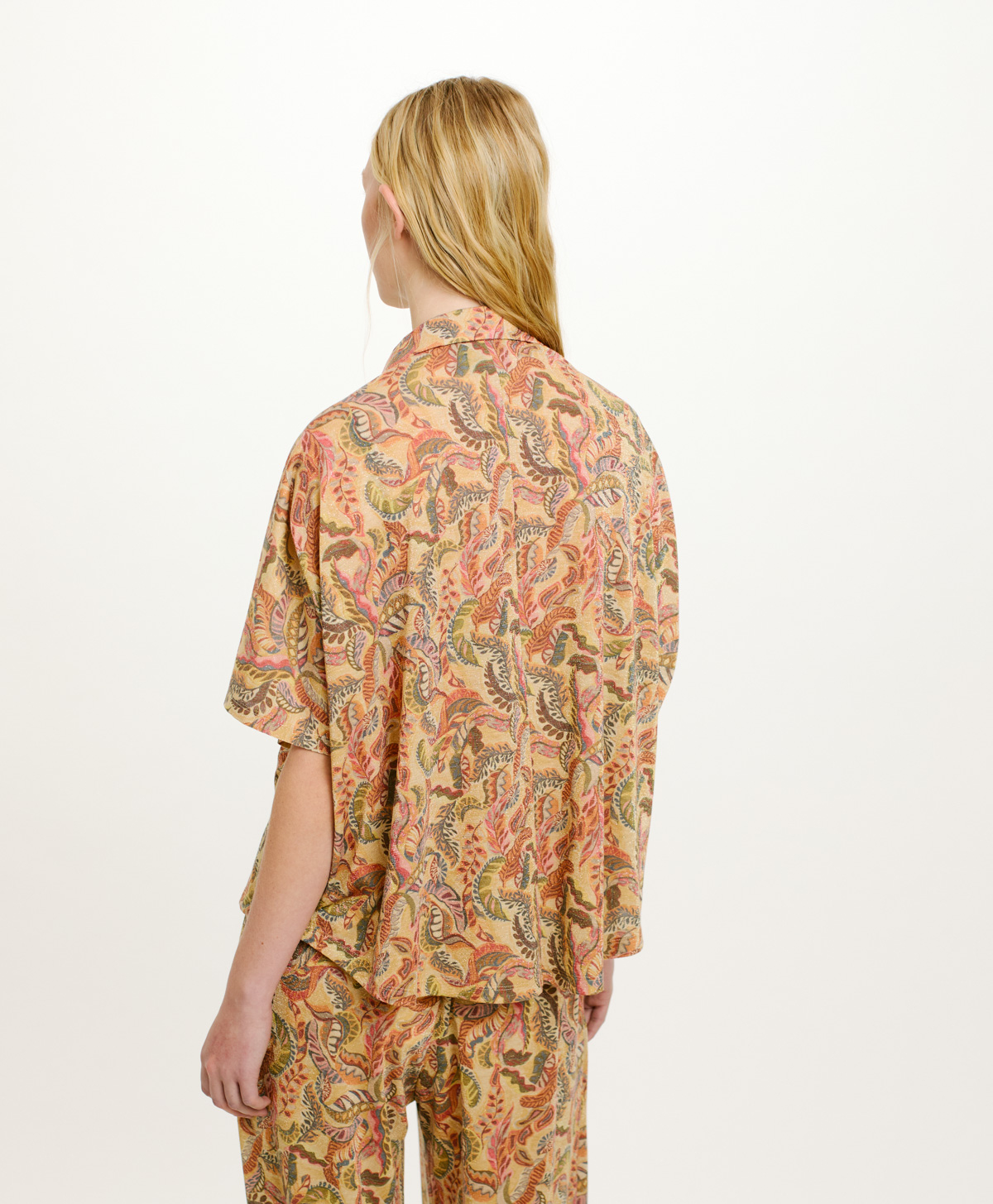 BROOKLIN SHIRT IN PRINTED LUREX JERSEY - MULTICOLOR MAGENTA - Momonì
