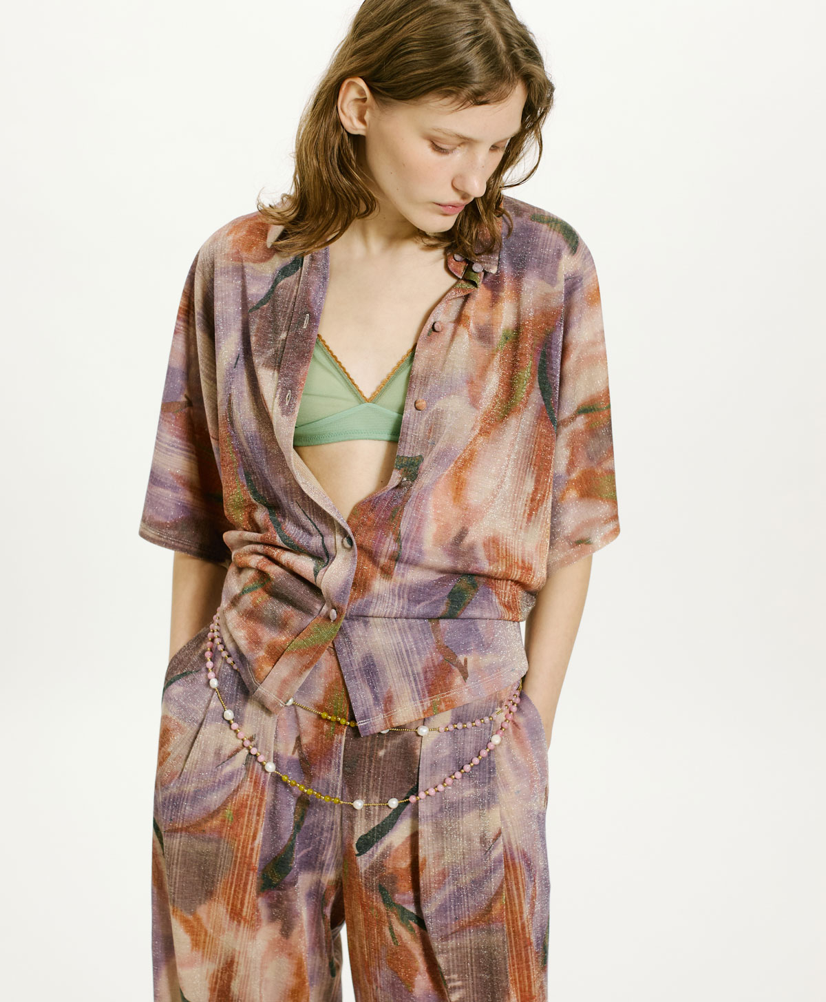 BROOKLIN SHIRT IN PRINTED LUREX JERSEY - MULTICOLOR - Clothing - Momonì