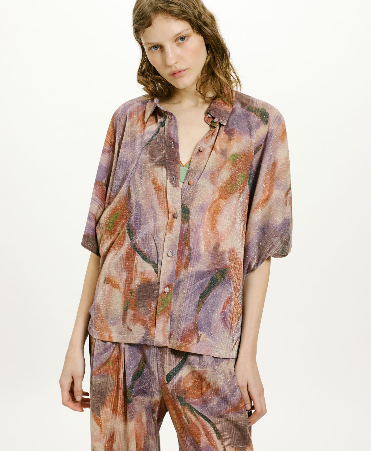 CHEMISIER BROOKLYN EN JERSEY LUREX IMPRIMÉ - MULTICOLORE - Momonì