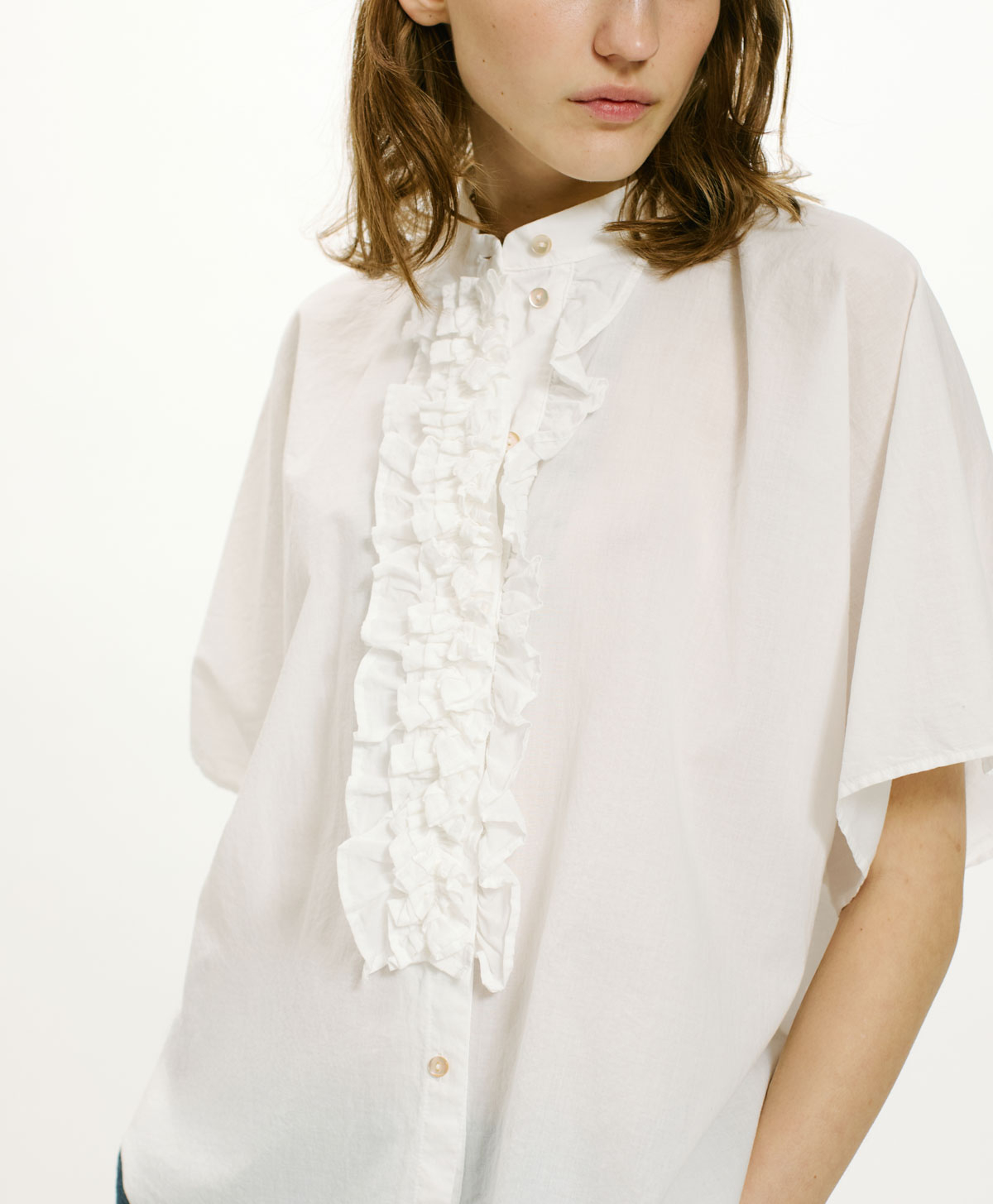 BERENICE SHIRT IN COTTON - CREAM - Momonì