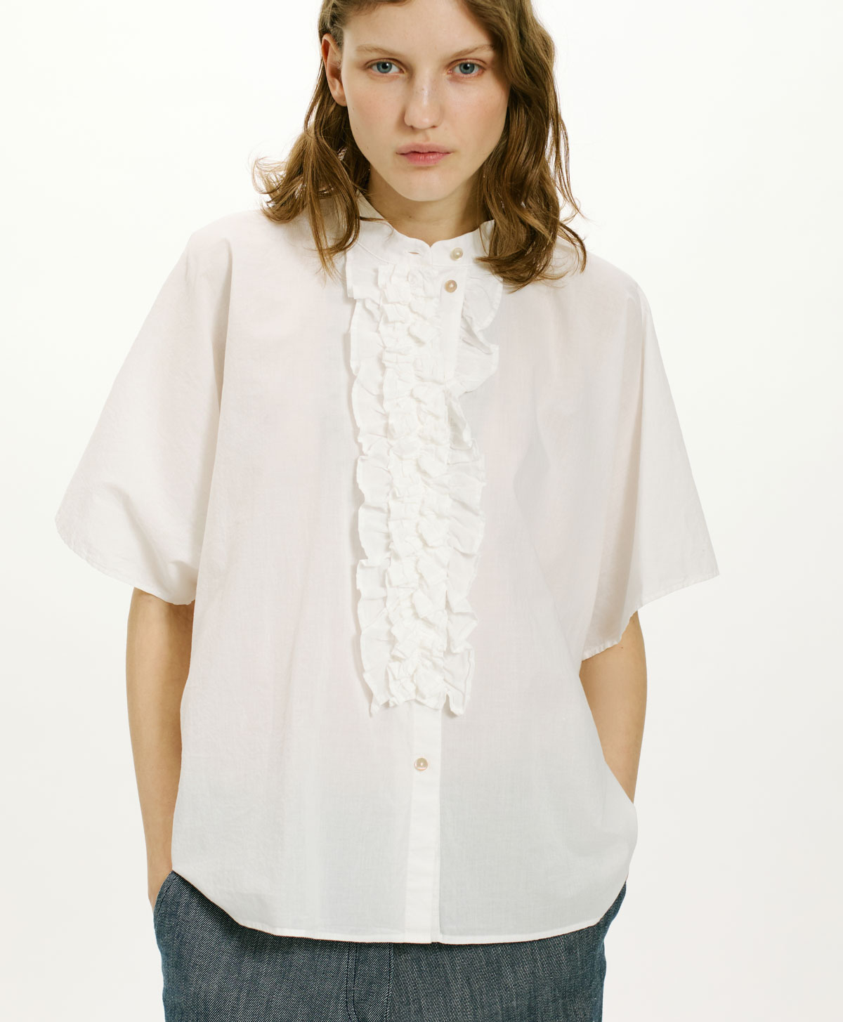 BERENICE SHIRT IN COTTON - CREAM - Momonì