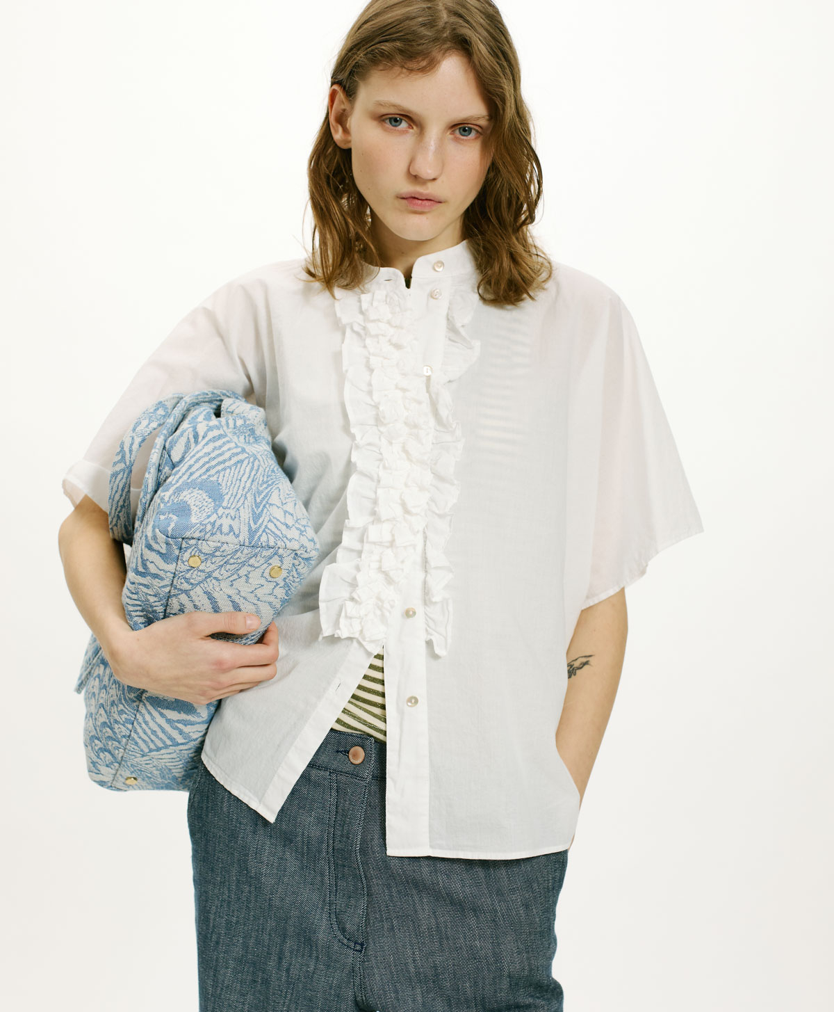 BERENICE SHIRT IN COTTON - CREAM - Momonì