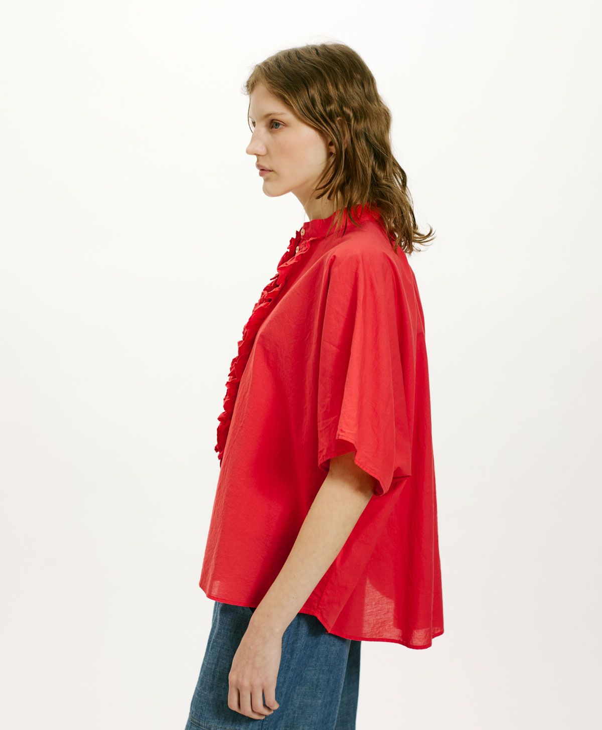 CAMICIA BERENICE IN COTONE - ROSSO - Momonì