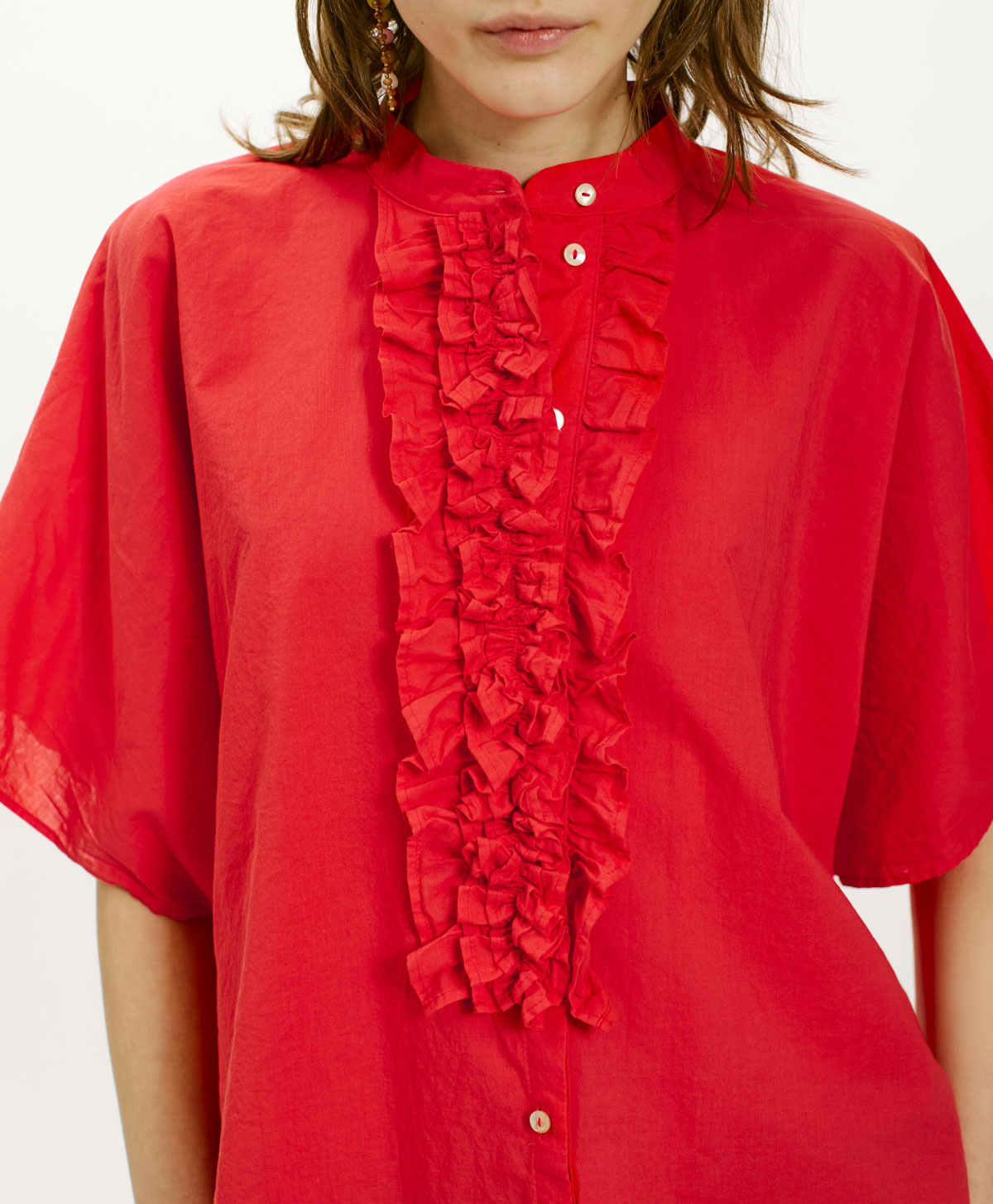 CAMICIA BERENICE IN COTONE - ROSSO - Momonì