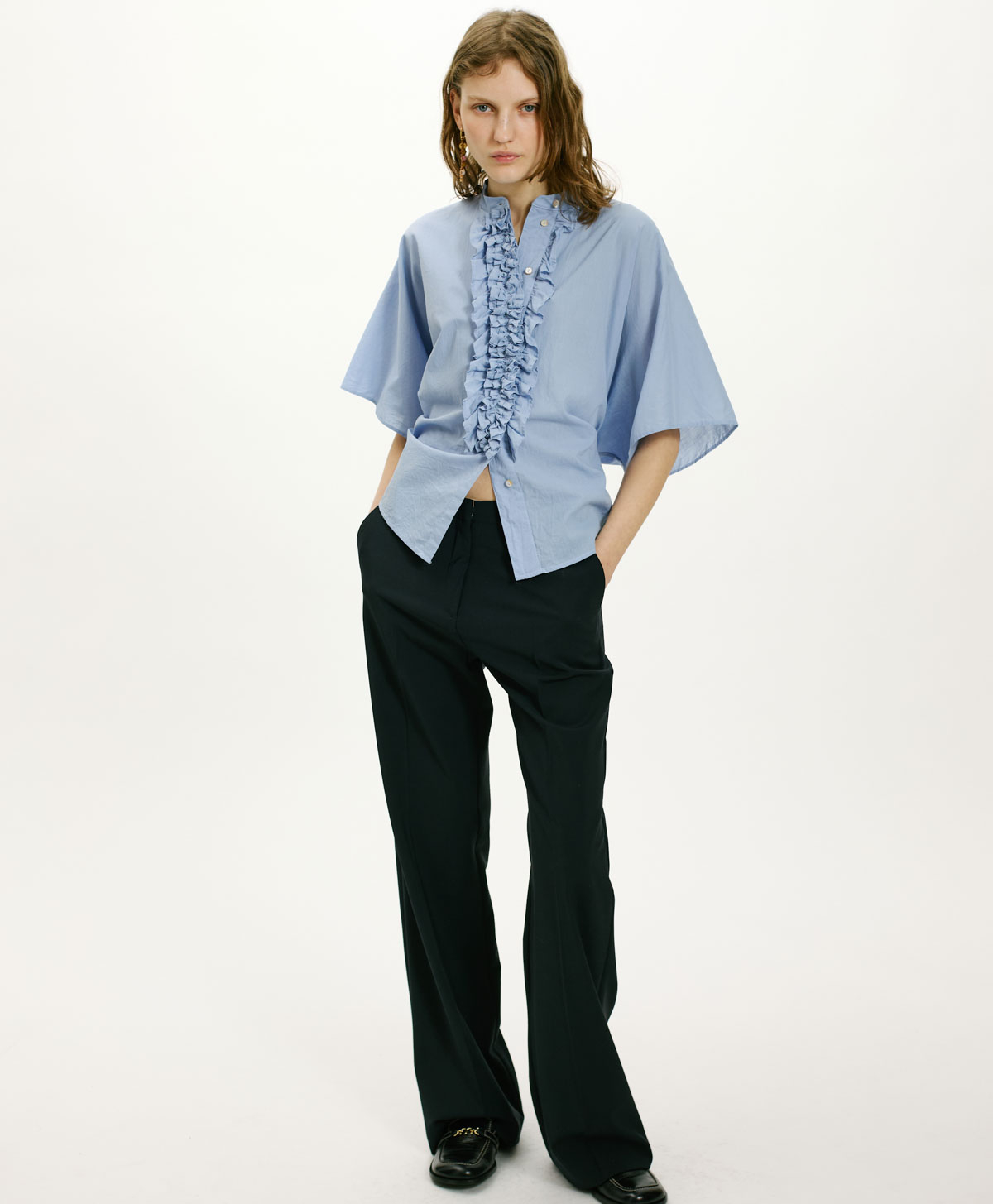 CAMICIA BERENICE IN COTONE - CIELO - Clothing - Momonì