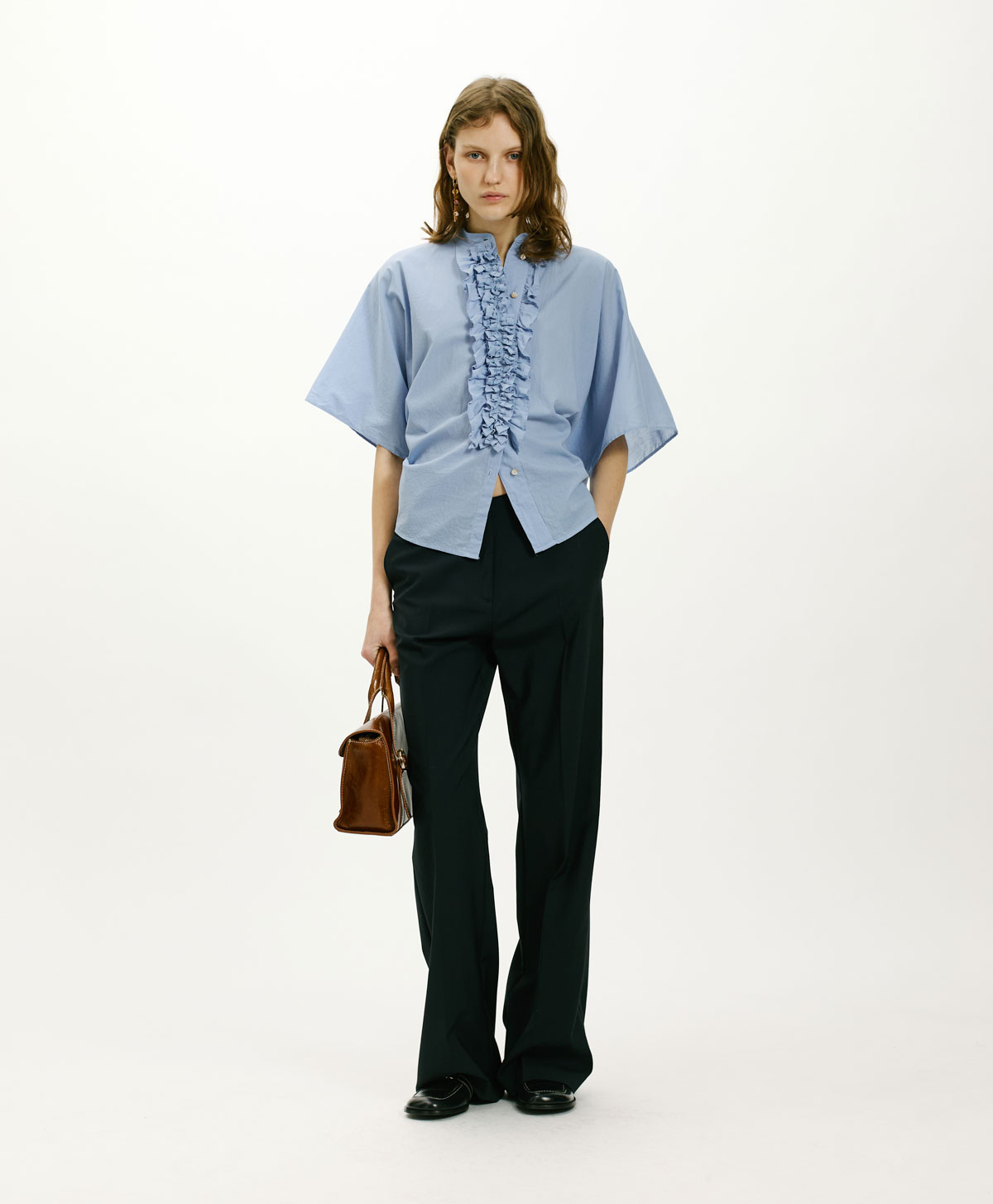 BERENICE SHIRT IN COTTON - SKY BLUE - Momonì
