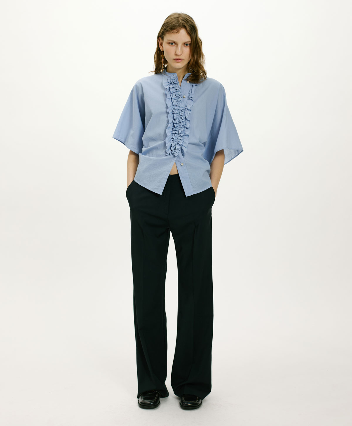 BERENICE SHIRT IN COTTON - SKY BLUE - Momonì