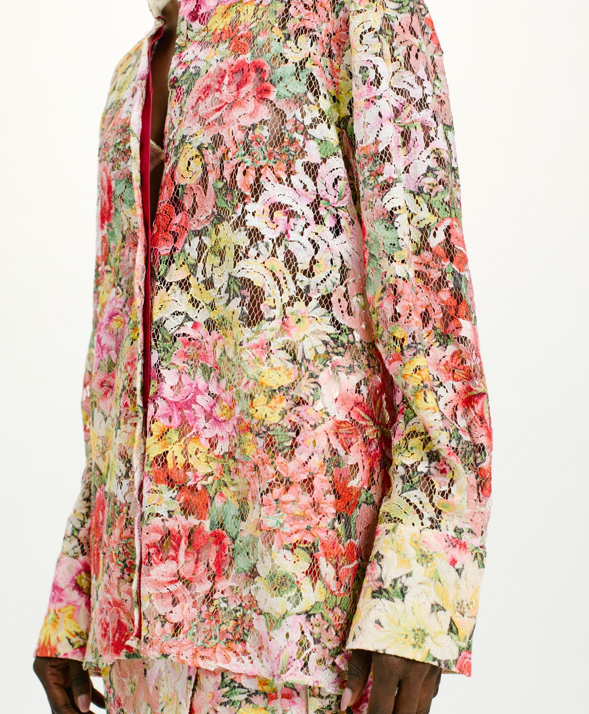 CHEMISIER JULIANA EN DENTELLE IMPRIMÉE - MULTICOLORE ROSÉ - Clothing - Momonì