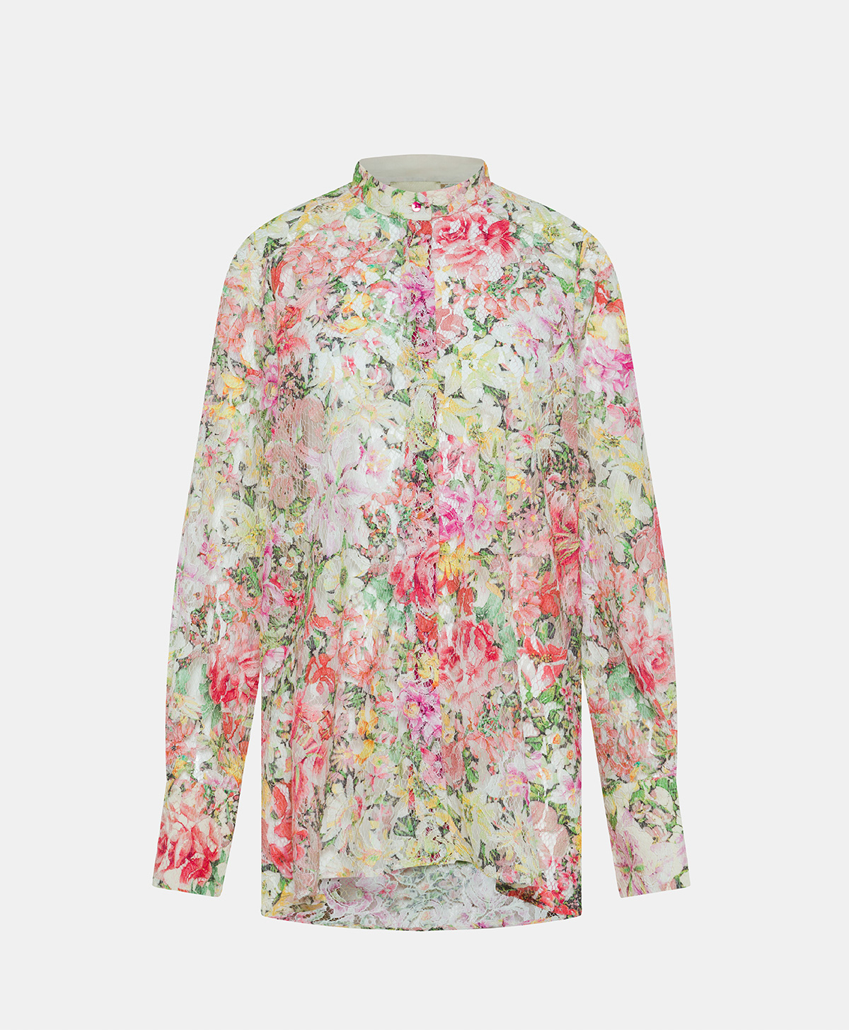 CHEMISIER JULIANA EN DENTELLE IMPRIMÉE - MULTICOLORE ROSÉ - Clothing - Momonì