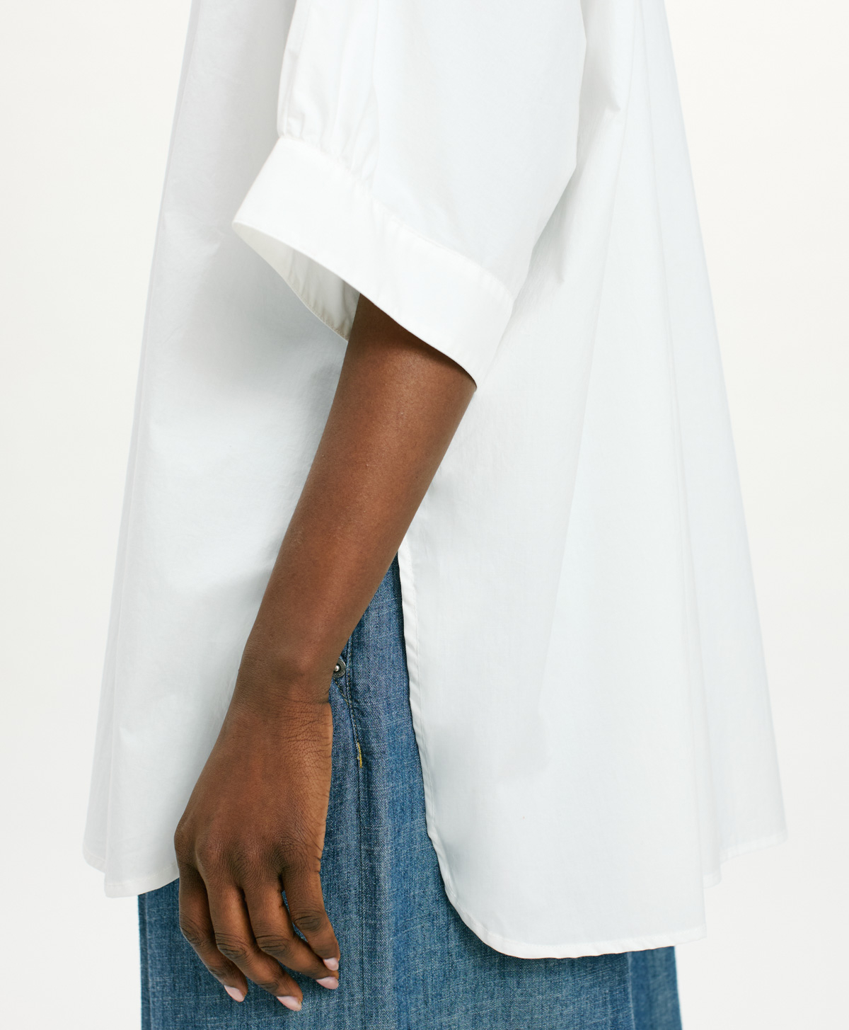 JULIA SHIRT IN NON-STRETCH POPLIN - CREAM - Momonì