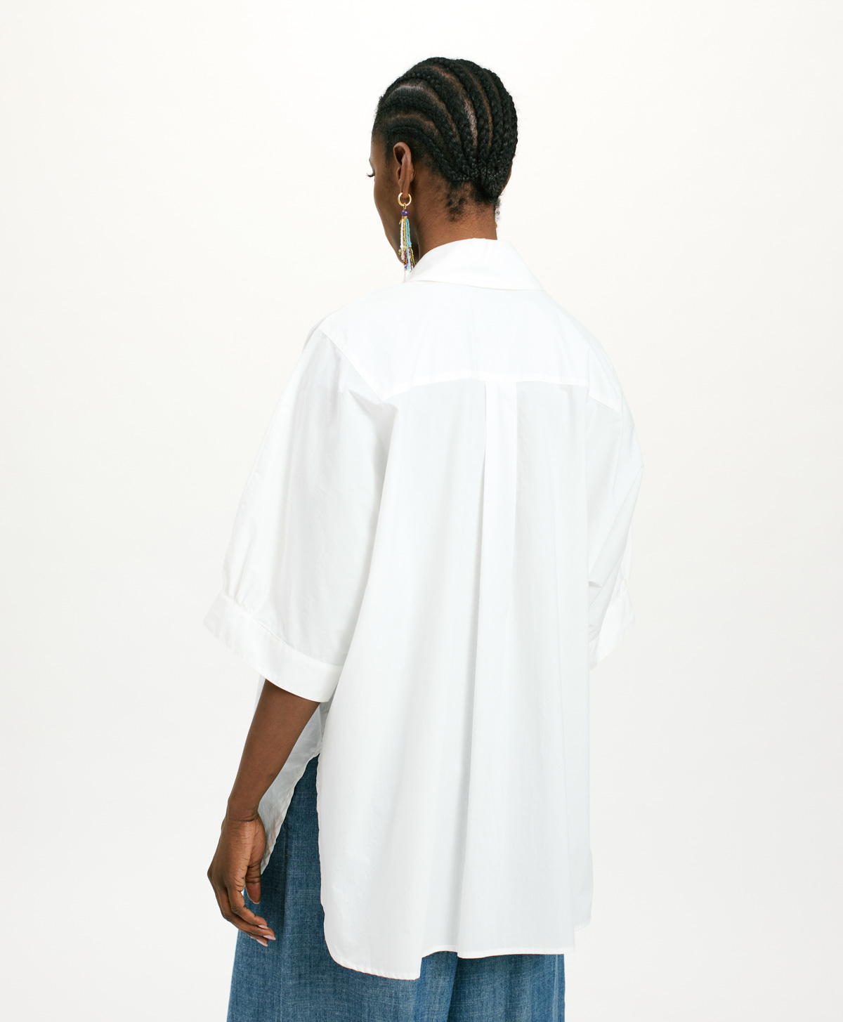 JULIA SHIRT IN NON-STRETCH POPLIN - CREAM - Momonì