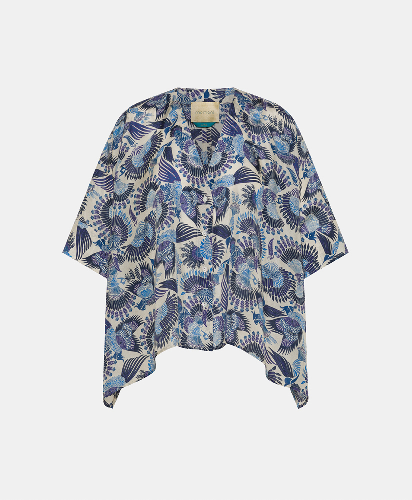 PAHA SHIRT IN PRINTED HABUTAI - MULTICOLOR SKY BLUE - Clothing - Momonì