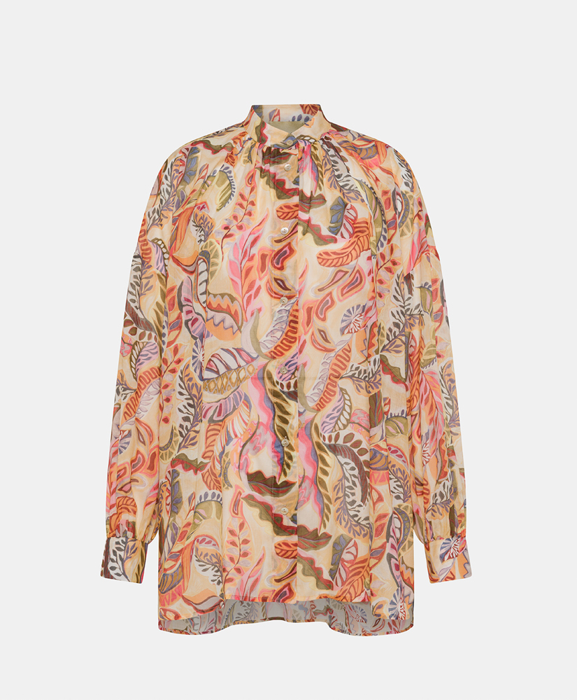JURUA SHIRT IN PRINTED COTTON VOILE - MULTICOLOR MAGENTA - Clothing - Momonì