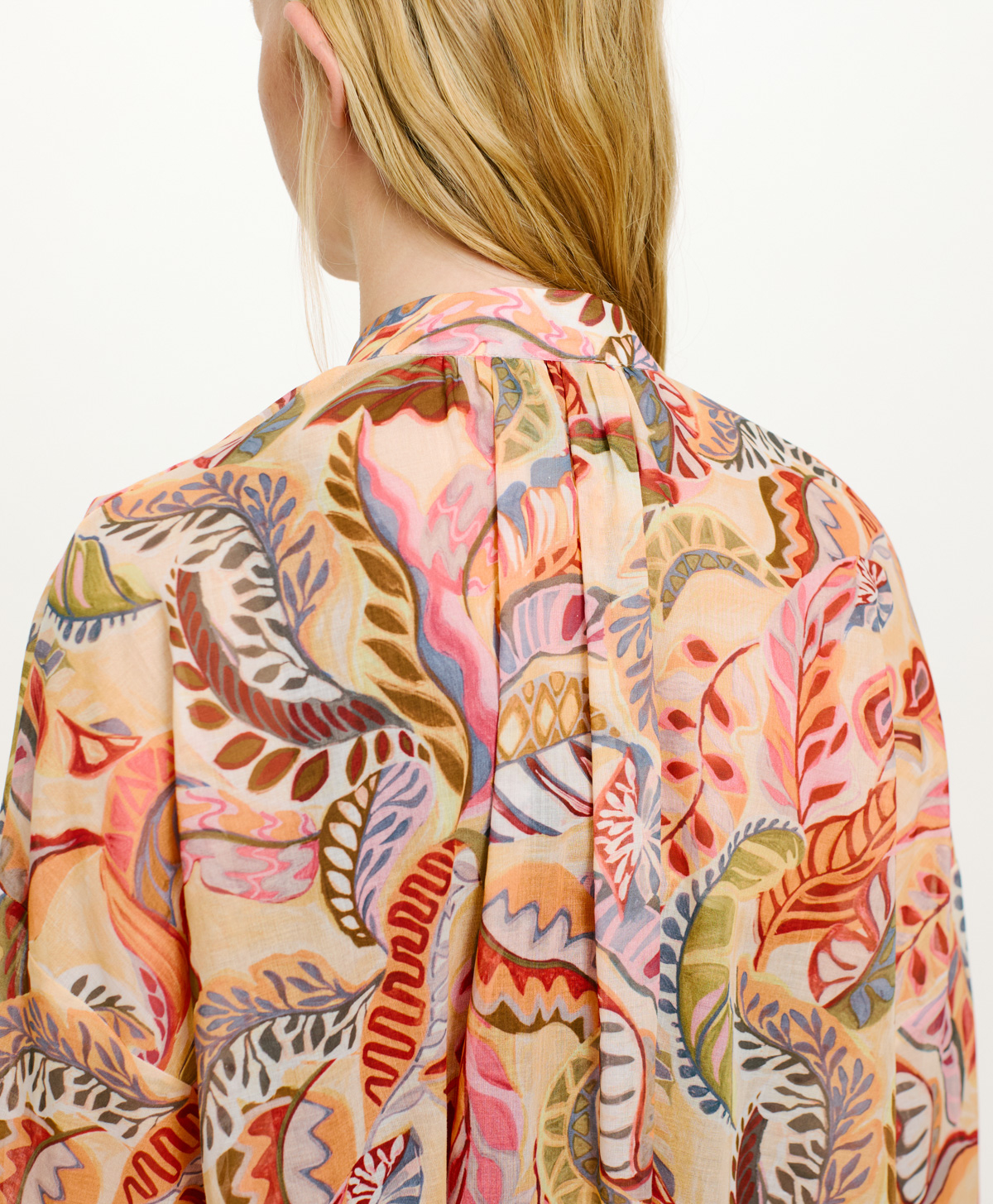 JURUA SHIRT IN PRINTED COTTON VOILE - MULTICOLOR MAGENTA - Momonì