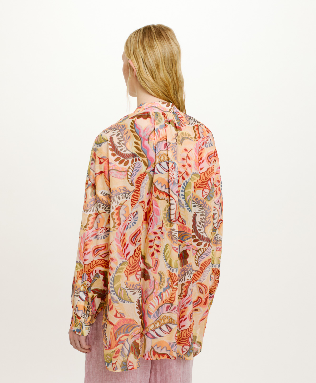 JURUA SHIRT IN PRINTED COTTON VOILE - MULTICOLOR MAGENTA - Momonì